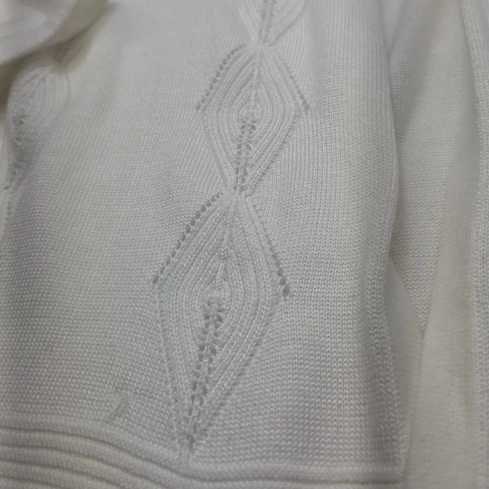 Women's Croft & Barrow White Cardigan Sweater Plus Size 3X - Picture 3 of 8